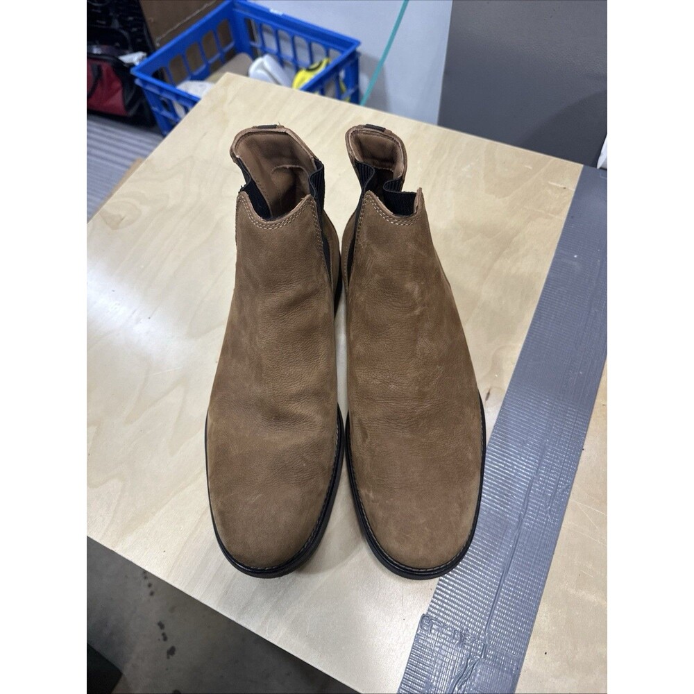 Men's Clarks Unstructured Ankle Slip On Boot Brown Nubuck Wide 12m